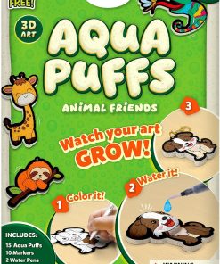Skillmatics Aqua Puffs - 3D Art Kit. Animals. Mess-Free Paint by Number Craft for Kids. DIY Color Activity. Screen-Free Entertainment. Travel & Creative Gift for Girls & Boys Ages 4. 5. 6. 7. 8. 9. 10